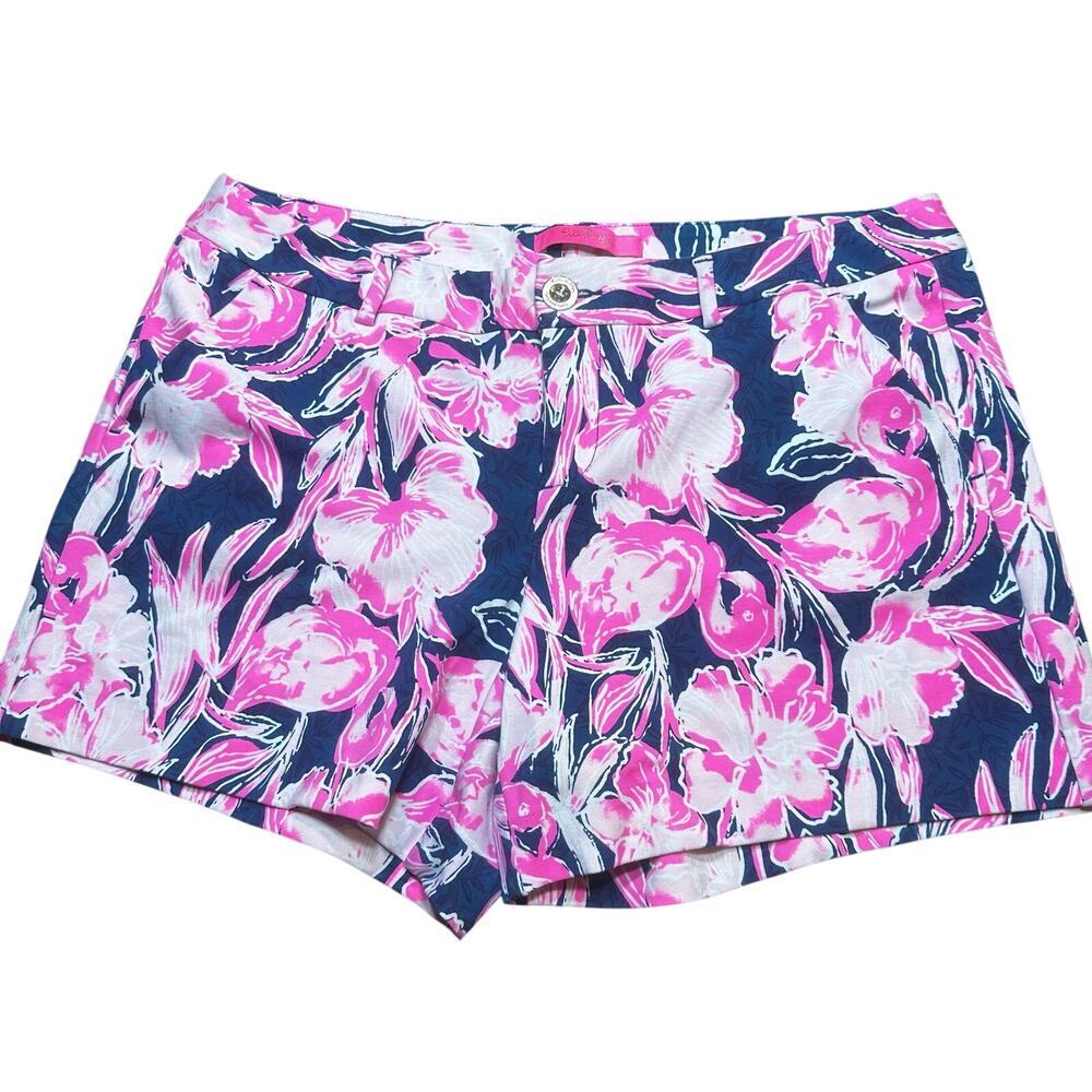 Lilly Pulitzer Callahan knit shorts sz 10 Iny Navy Flamingle Shorts